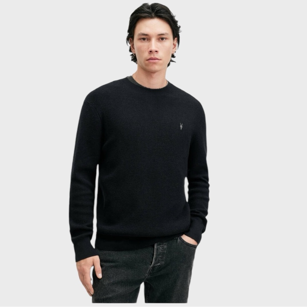 Sz S AllSaints Aspen Waffle Texture Crew Neck Sweater NWOT $169 MSRP